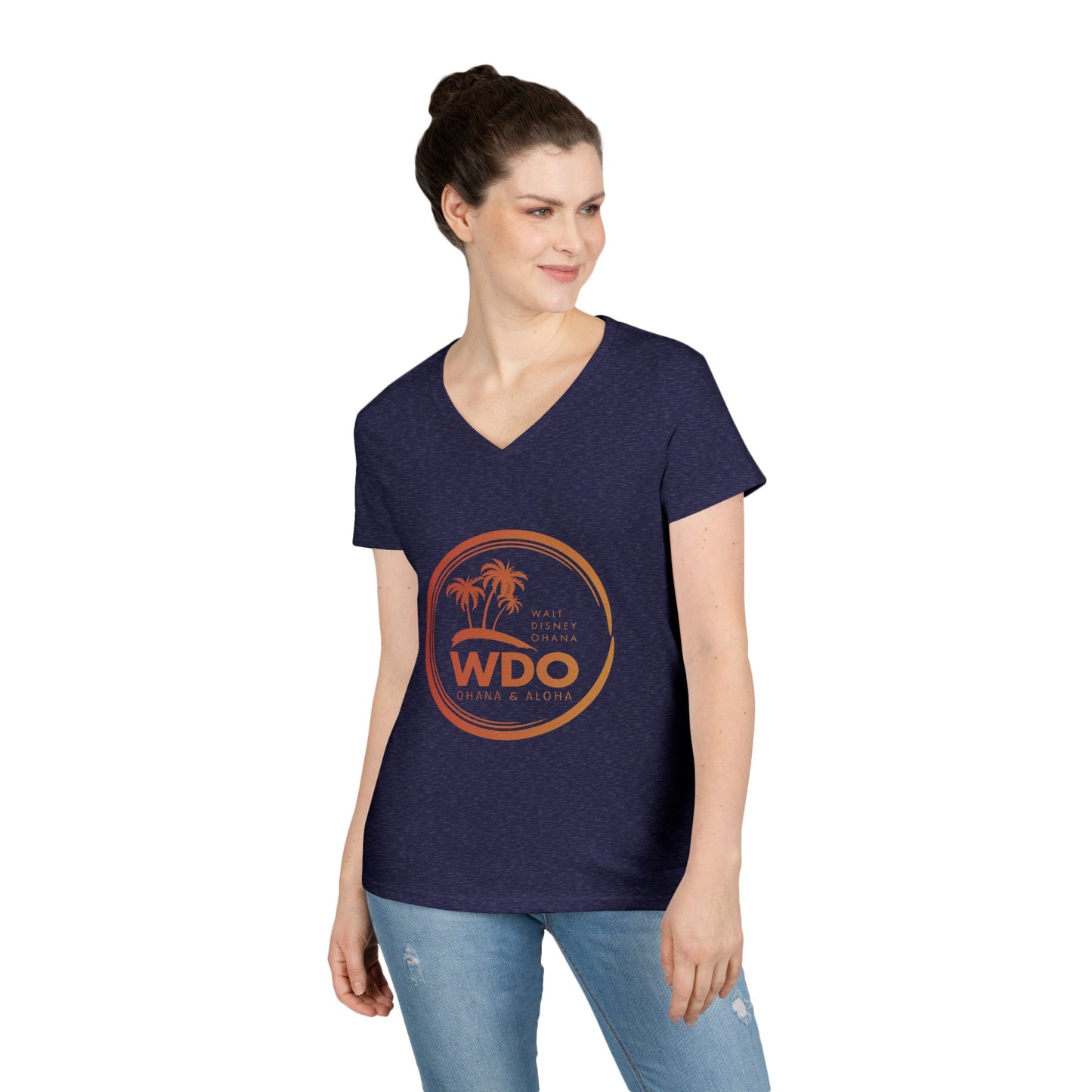 Ohana Tee (Ladies V-neck w/ orange logo)