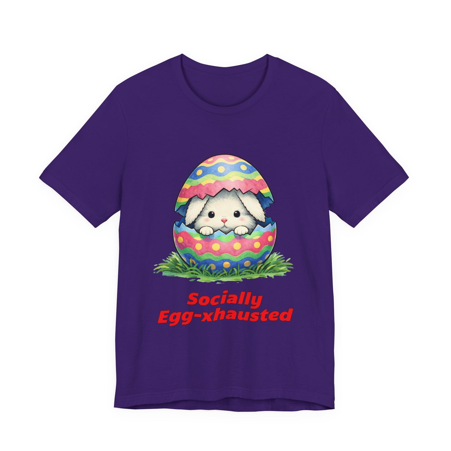 Socially Egg-xhausted - Easter Bunny T-Shirt