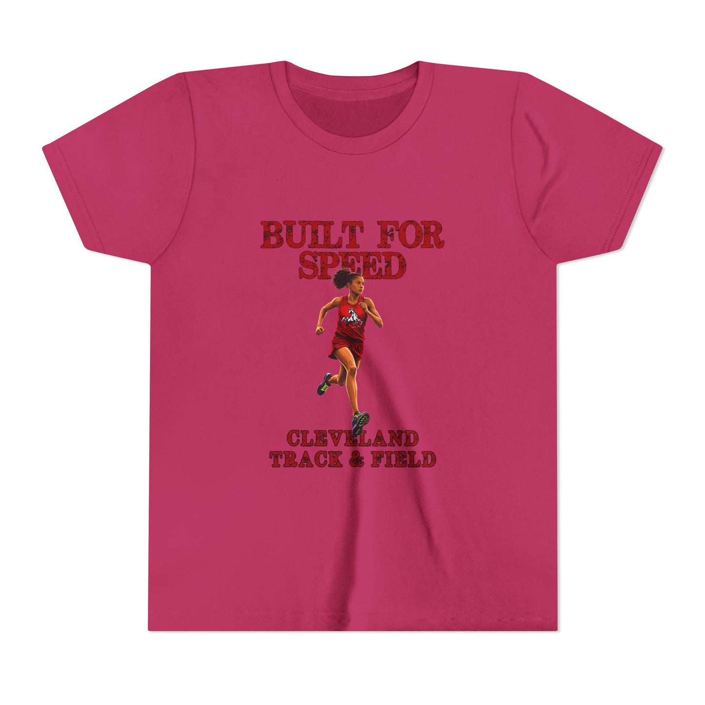 Youth Girls Tee 1 — "Built for Speed" Cleveland Track & Field Runner
