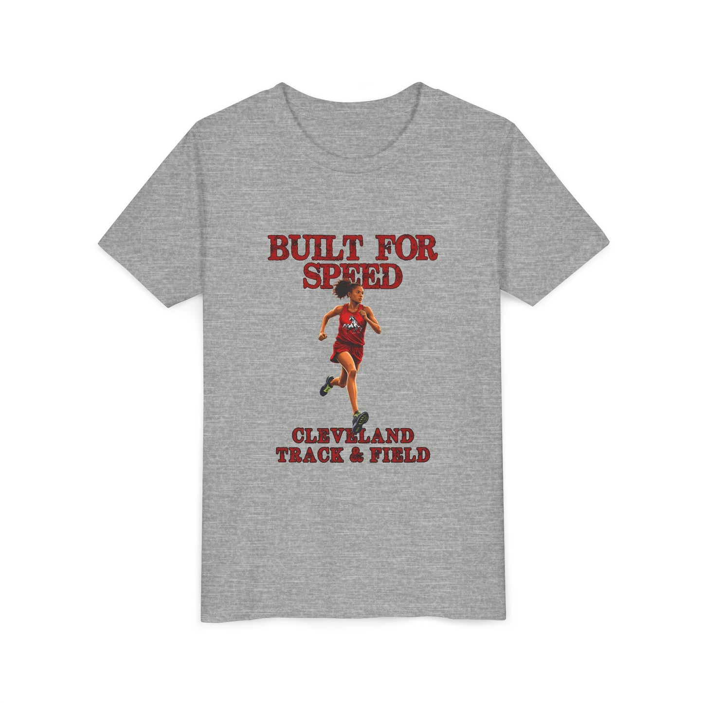 Youth Girls Tee 1 — "Built for Speed" Cleveland Track & Field Runner