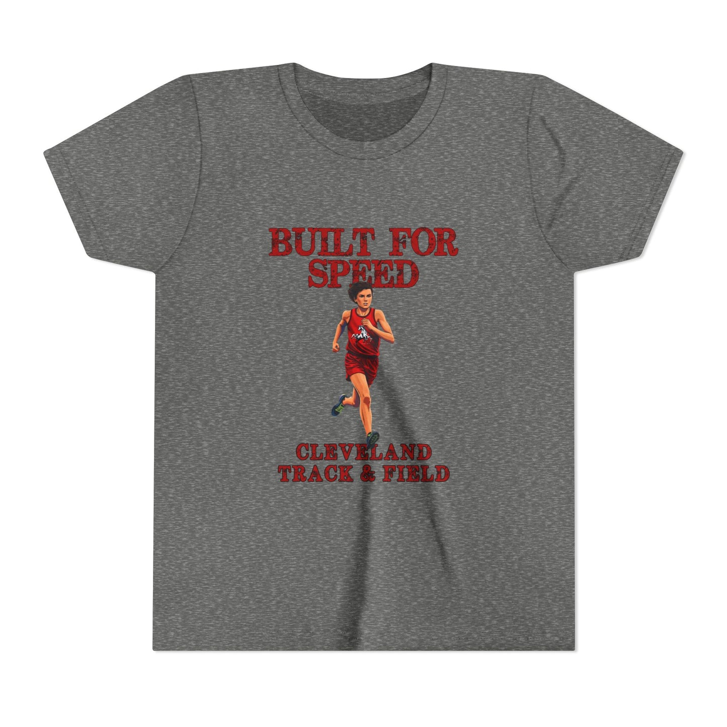 Youth Boys Track Tee 2— "Built for Speed" Cleveland Track & Field Running Shirt