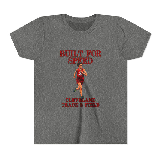 Youth Boys Track Tee 2— "Built for Speed" Cleveland Track & Field Running Shirt