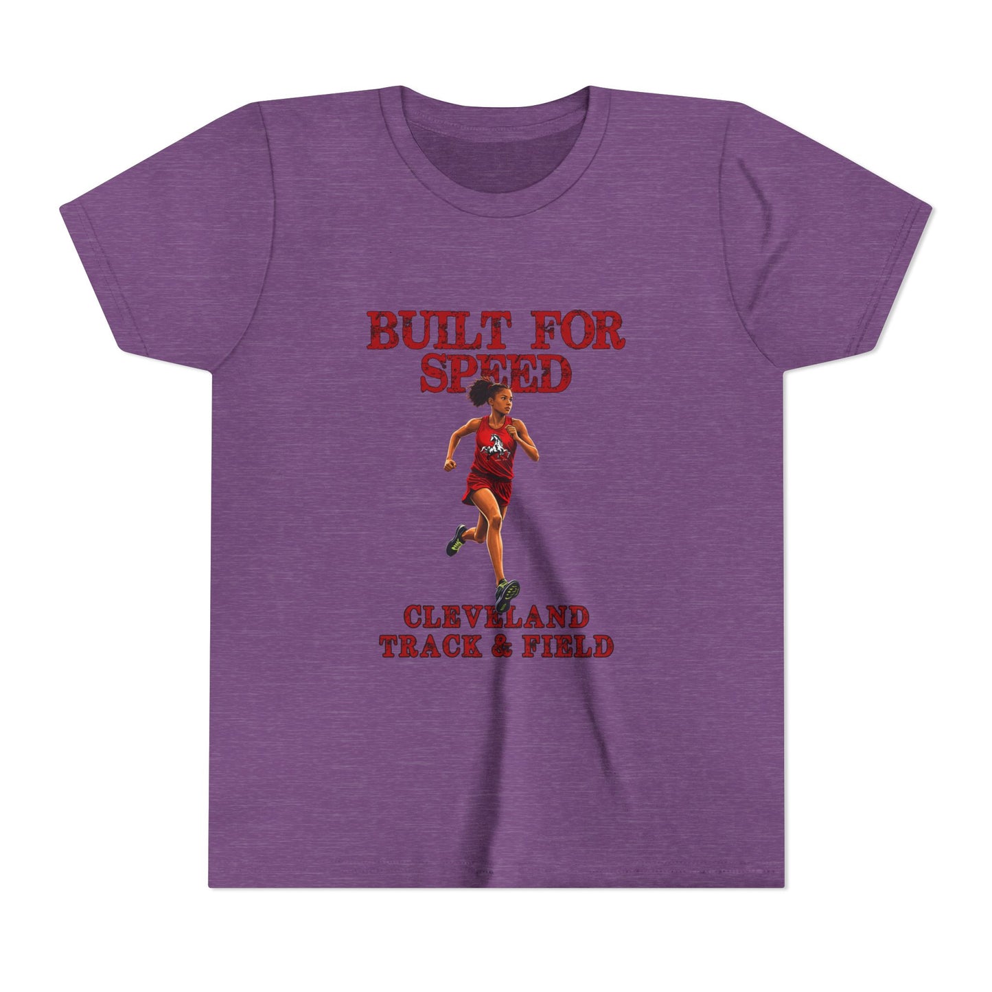 Youth Girls Tee 1 — "Built for Speed" Cleveland Track & Field Runner