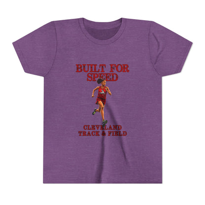 Youth Girls Tee 1 — "Built for Speed" Cleveland Track & Field Runner