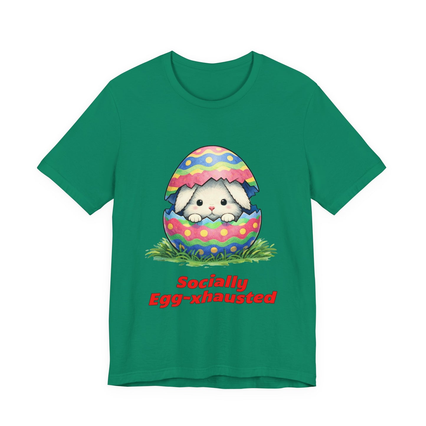 Socially Egg-xhausted - Easter Bunny T-Shirt
