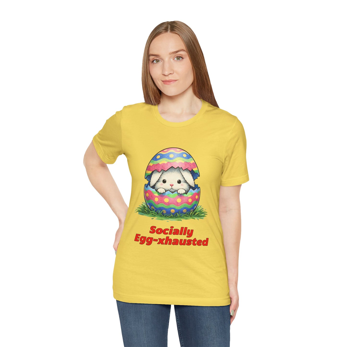 Socially Egg-xhausted - Easter Bunny T-Shirt