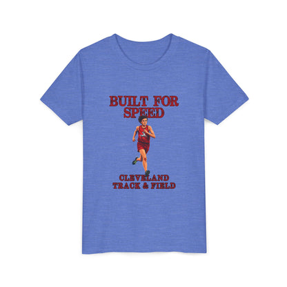 Youth Boys Track Tee 2— "Built for Speed" Cleveland Track & Field Running Shirt