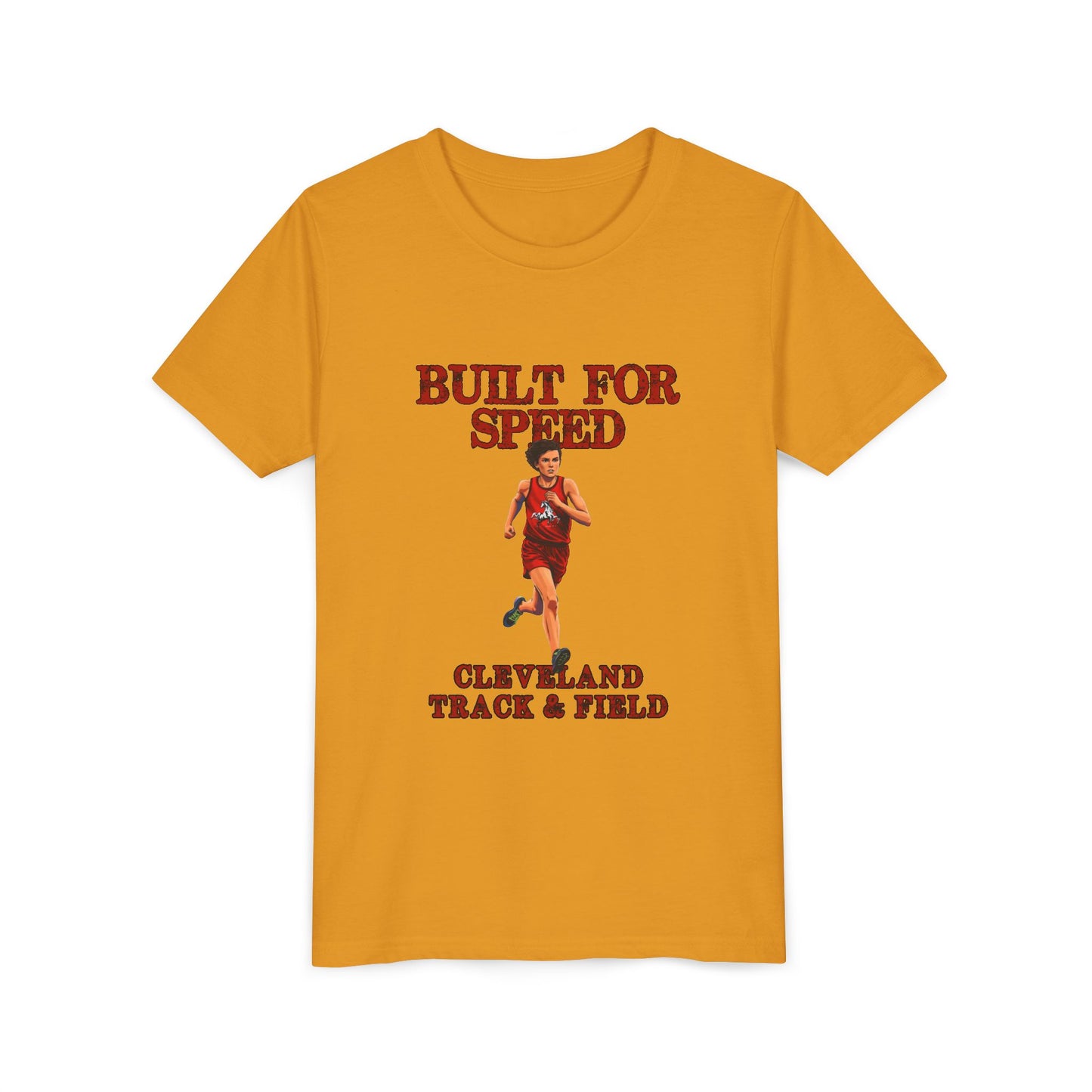 Youth Boys Track Tee 2— "Built for Speed" Cleveland Track & Field Running Shirt