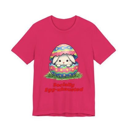 Socially Egg-xhausted - Easter Bunny T-Shirt