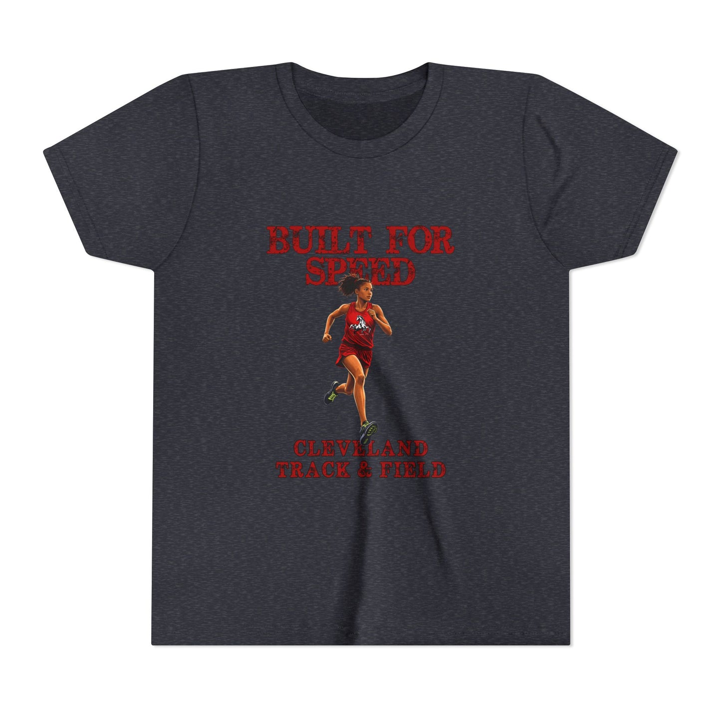 Youth Girls Tee 1 — "Built for Speed" Cleveland Track & Field Runner