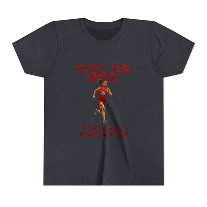Youth Girls Tee 1 — "Built for Speed" Cleveland Track & Field Runner