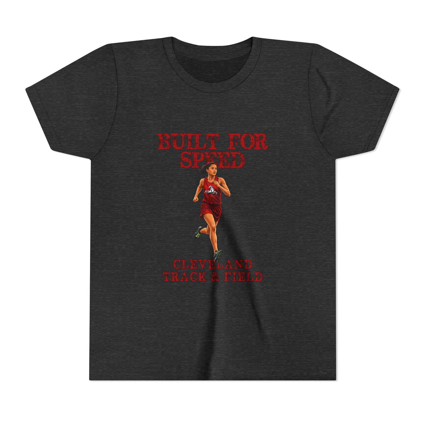 Youth Girls Tee 2 — "Built For Speed" Cleveland Track & Field Running Shirt