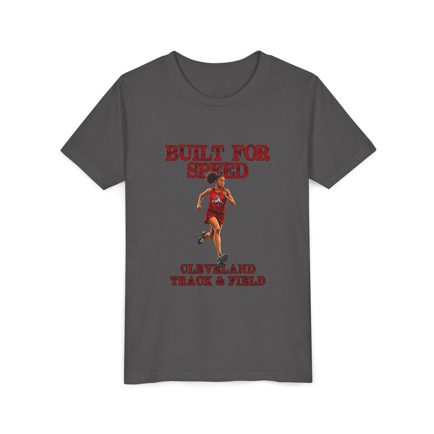 Youth Girls Tee 1 — "Built for Speed" Cleveland Track & Field Runner