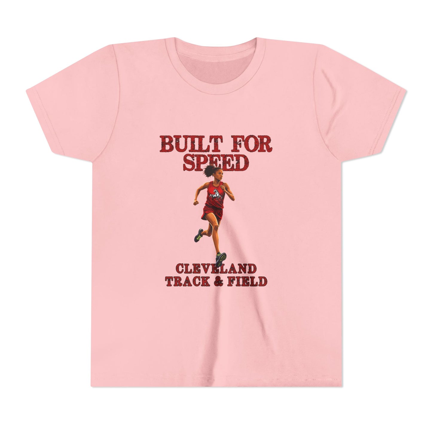 Youth Girls Tee 1 — "Built for Speed" Cleveland Track & Field Runner