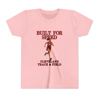 Youth Girls Tee 1 — "Built for Speed" Cleveland Track & Field Runner