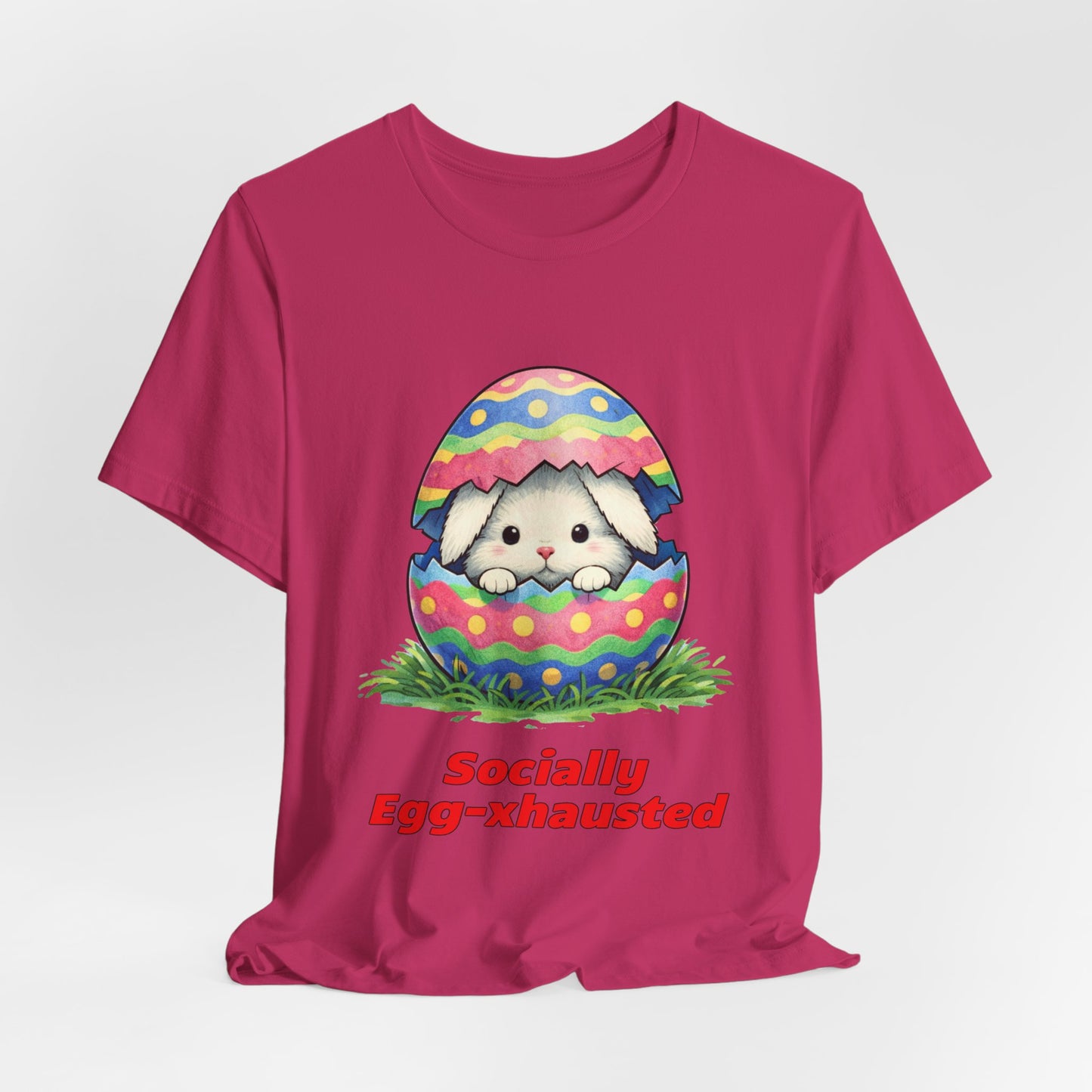 Socially Egg-xhausted - Easter Bunny T-Shirt