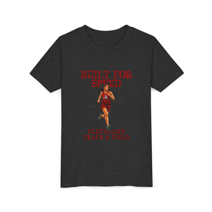 Youth Girls Tee 2 — "Built For Speed" Cleveland Track & Field Running Shirt