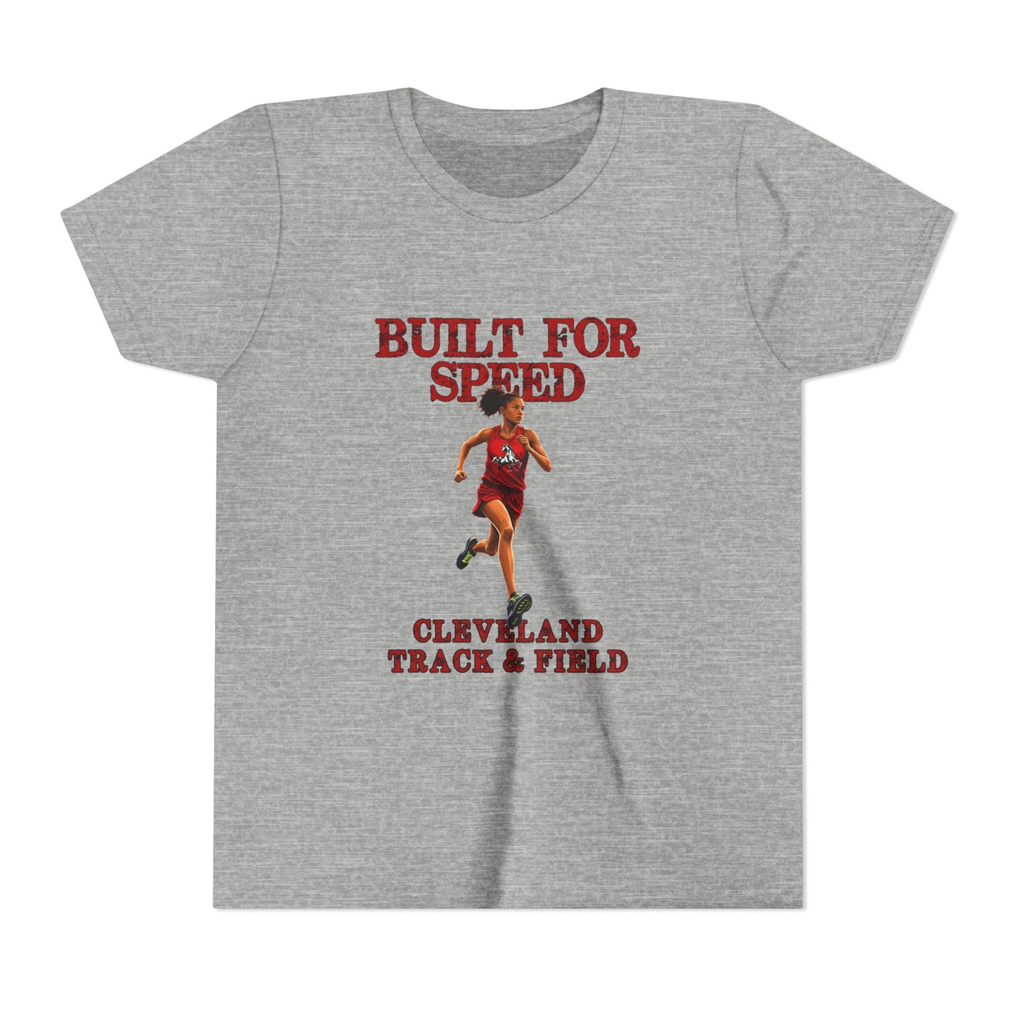 Youth Girls Tee 1 — "Built for Speed" Cleveland Track & Field Runner