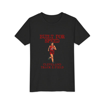 Youth Boys Track Tee 2— "Built for Speed" Cleveland Track & Field Running Shirt