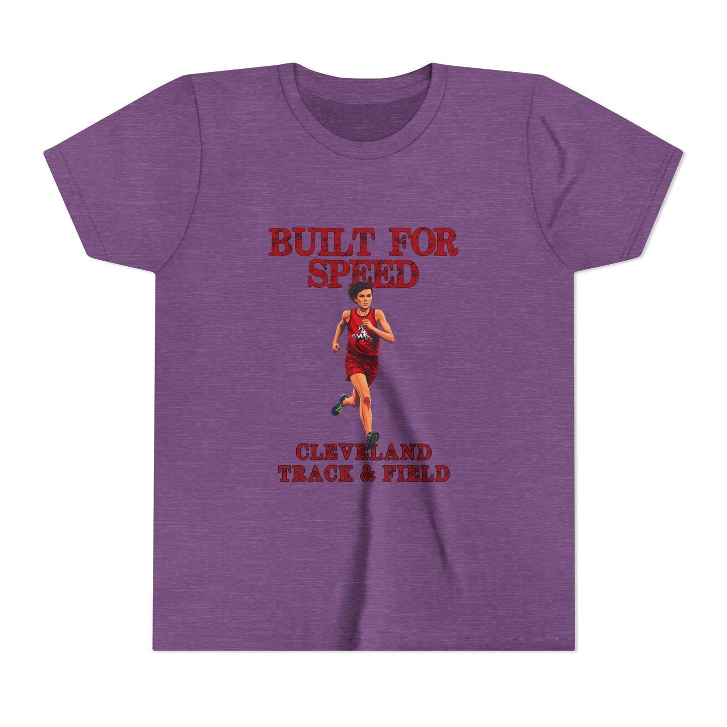 Youth Boys Track Tee 2— "Built for Speed" Cleveland Track & Field Running Shirt