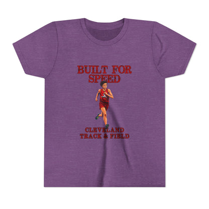 Youth Boys Track Tee 2— "Built for Speed" Cleveland Track & Field Running Shirt