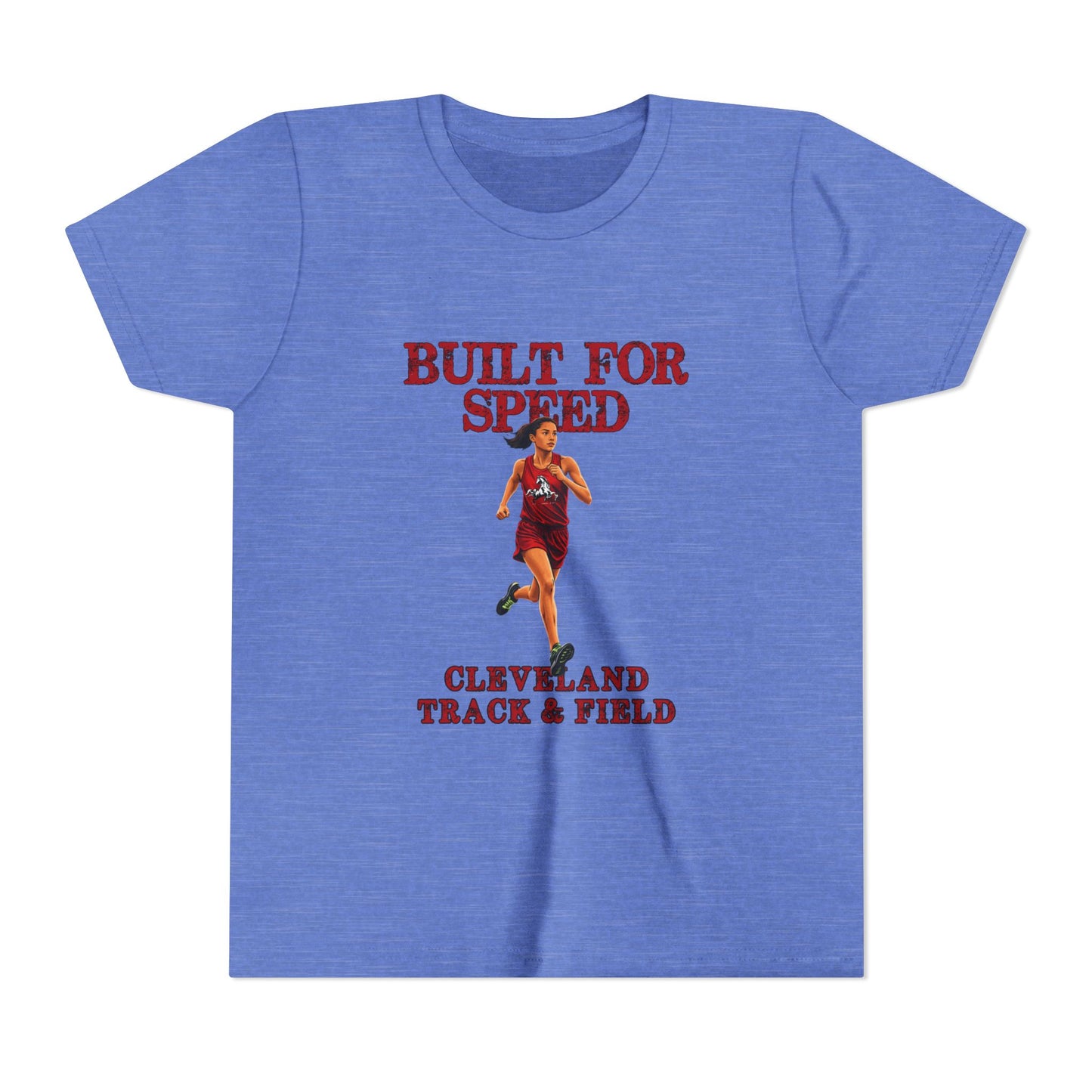 Youth Girls Tee 2 — "Built For Speed" Cleveland Track & Field Running Shirt
