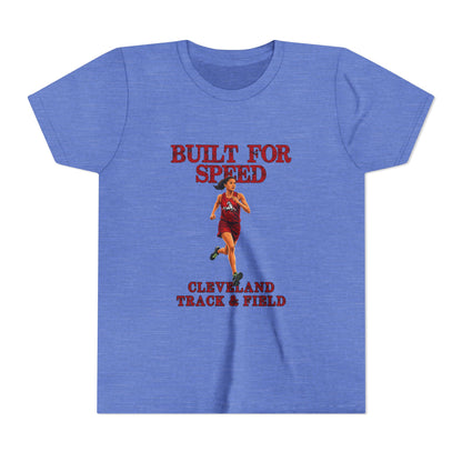 Youth Girls Tee 2 — "Built For Speed" Cleveland Track & Field Running Shirt
