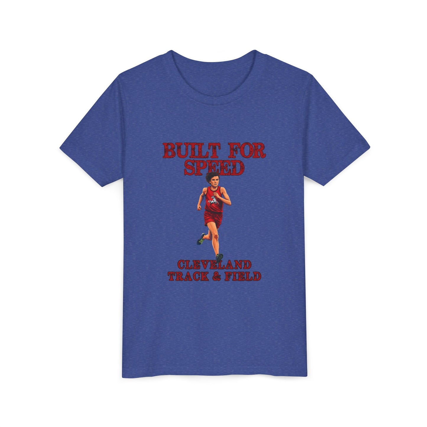 Youth Boys Track Tee 2— "Built for Speed" Cleveland Track & Field Running Shirt