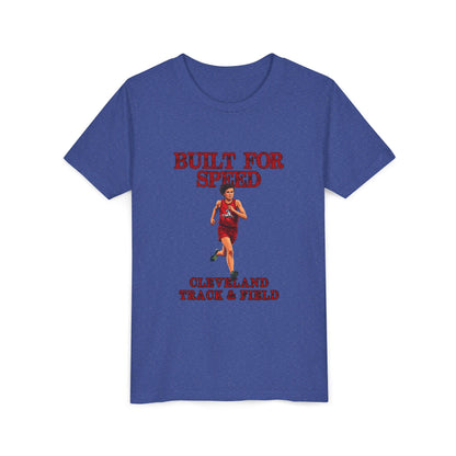 Youth Boys Track Tee 2— "Built for Speed" Cleveland Track & Field Running Shirt