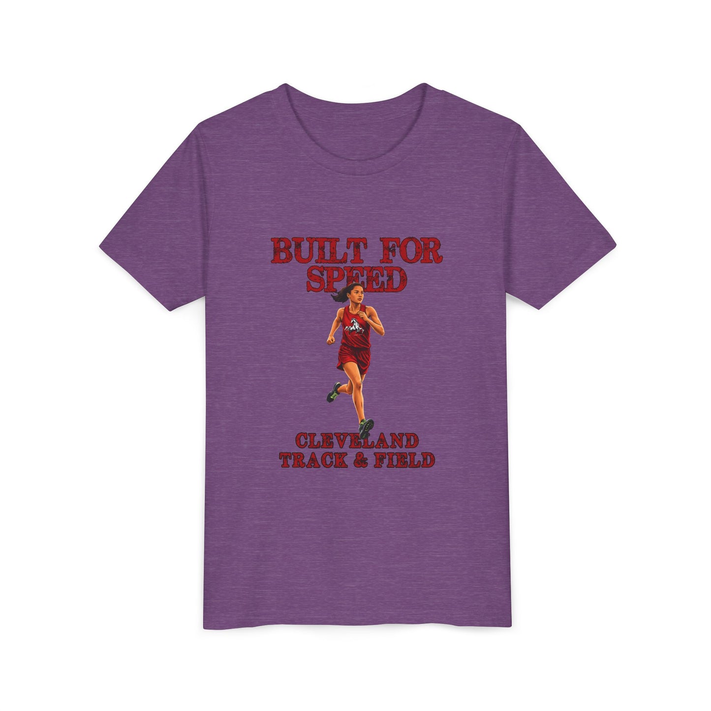 Youth Girls Tee 2 — "Built For Speed" Cleveland Track & Field Running Shirt