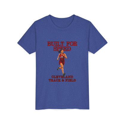 Youth Girls Tee 2 — "Built For Speed" Cleveland Track & Field Running Shirt
