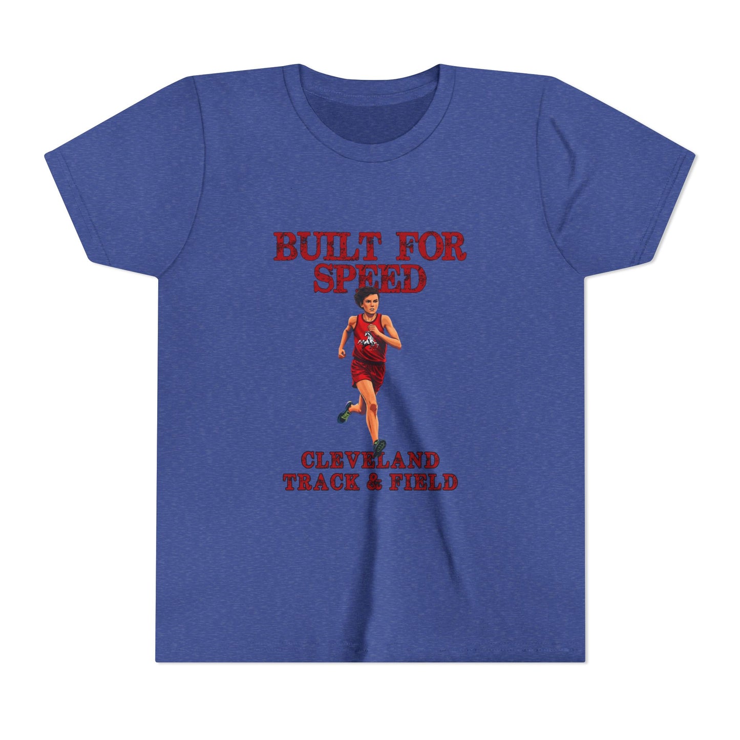Youth Boys Track Tee 2— "Built for Speed" Cleveland Track & Field Running Shirt