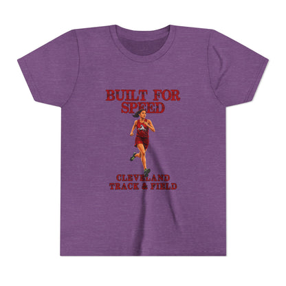 Youth Girls Tee 2 — "Built For Speed" Cleveland Track & Field Running Shirt