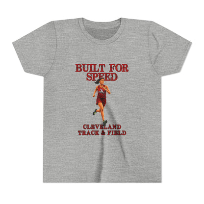 Youth Girls Tee 2 — "Built For Speed" Cleveland Track & Field Running Shirt