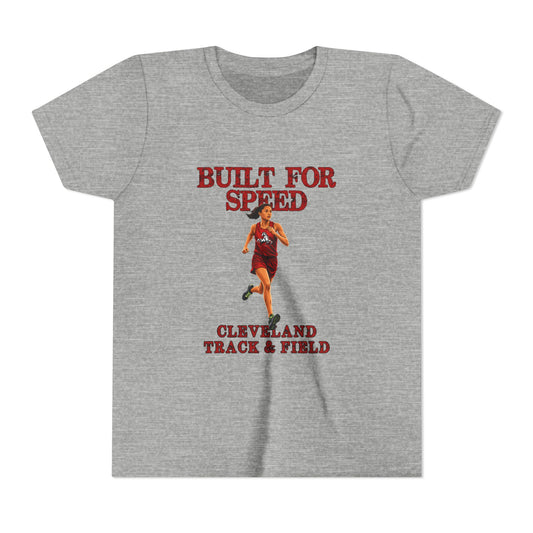 Youth Girls Tee 2 — "Built For Speed" Cleveland Track & Field Running Shirt