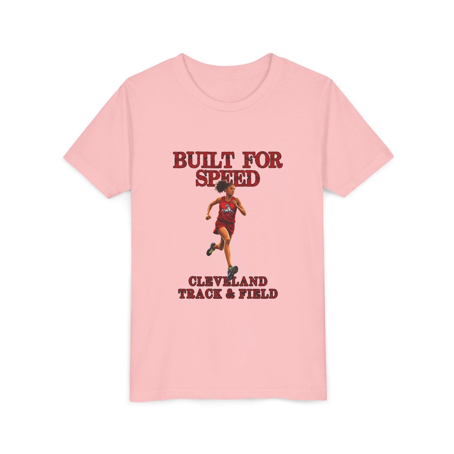 Youth Girls Tee 1 — "Built for Speed" Cleveland Track & Field Runner