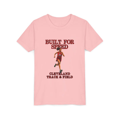 Youth Girls Tee 1 — "Built for Speed" Cleveland Track & Field Runner
