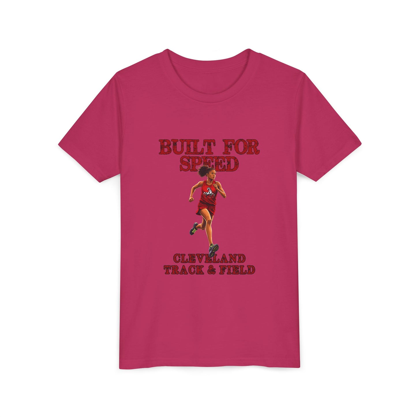 Youth Girls Tee 1 — "Built for Speed" Cleveland Track & Field Runner