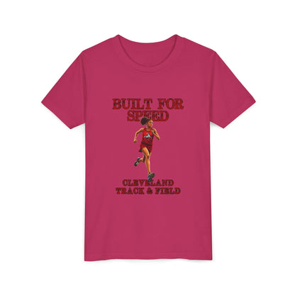 Youth Girls Tee 1 — "Built for Speed" Cleveland Track & Field Runner