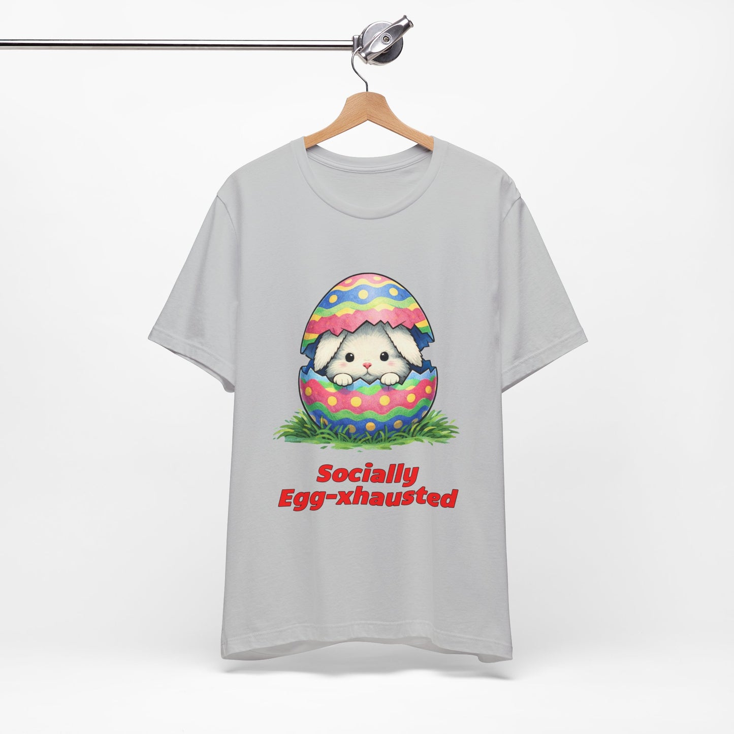 Socially Egg-xhausted - Easter Bunny T-Shirt