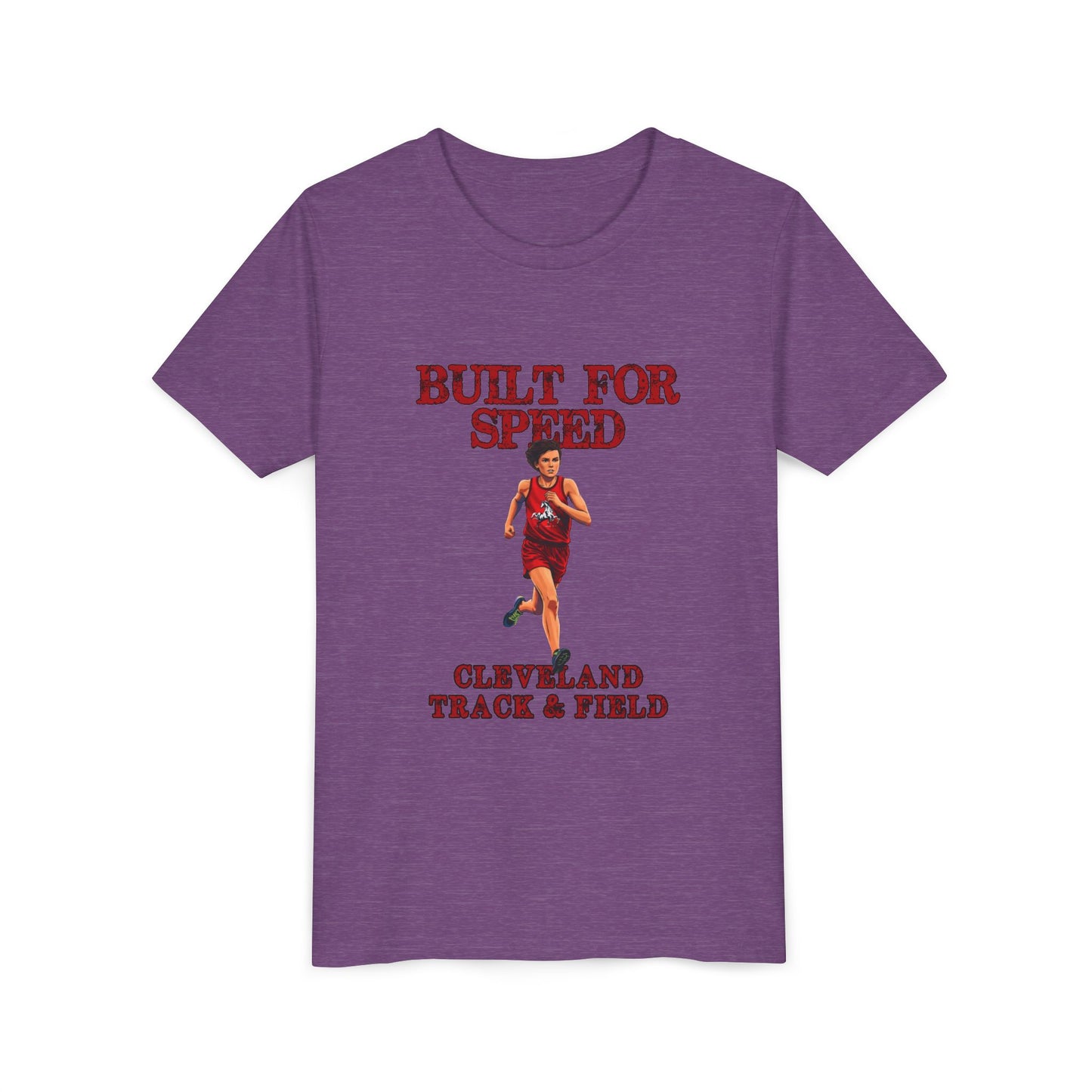 Youth Boys Track Tee 2— "Built for Speed" Cleveland Track & Field Running Shirt
