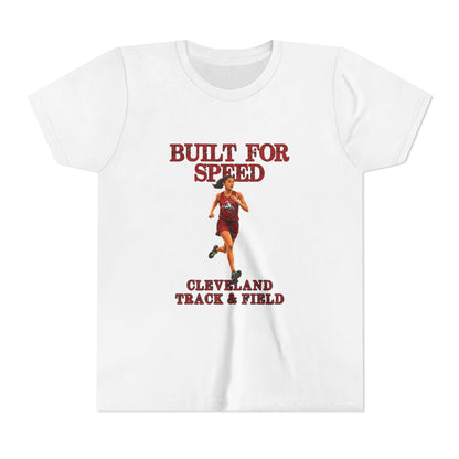 Youth Girls Tee 2 — "Built For Speed" Cleveland Track & Field Running Shirt