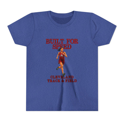 Youth Girls Tee 2 — "Built For Speed" Cleveland Track & Field Running Shirt