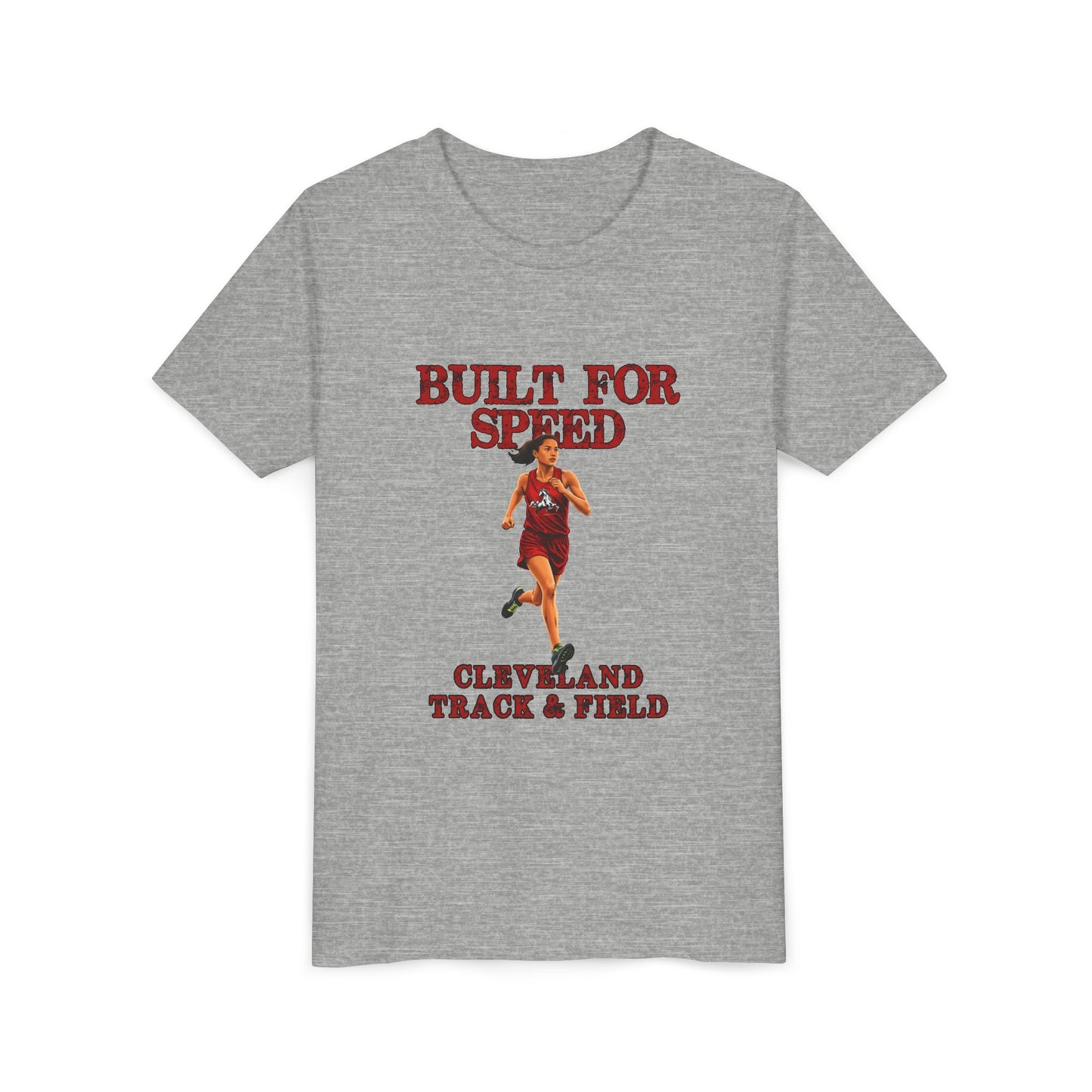 Youth Girls Tee 2 — "Built For Speed" Cleveland Track & Field Running Shirt