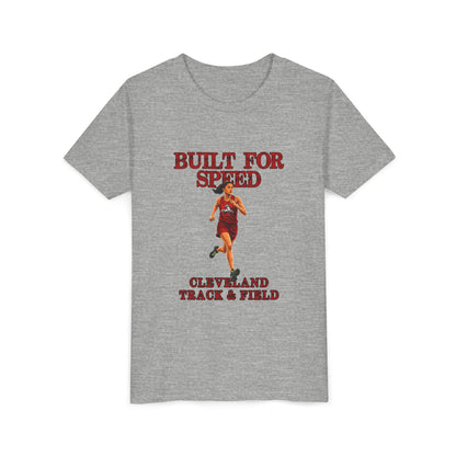 Youth Girls Tee 2 — "Built For Speed" Cleveland Track & Field Running Shirt