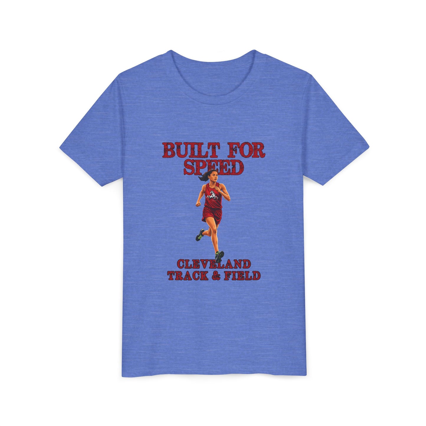 Youth Girls Tee 2 — "Built For Speed" Cleveland Track & Field Running Shirt