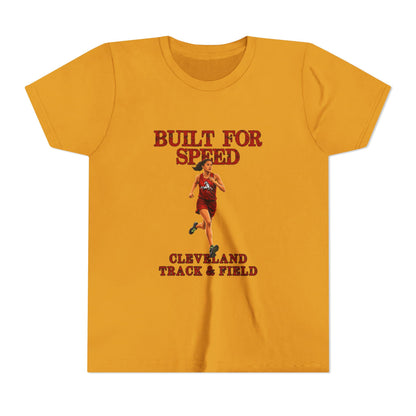 Youth Girls Tee 2 — "Built For Speed" Cleveland Track & Field Running Shirt