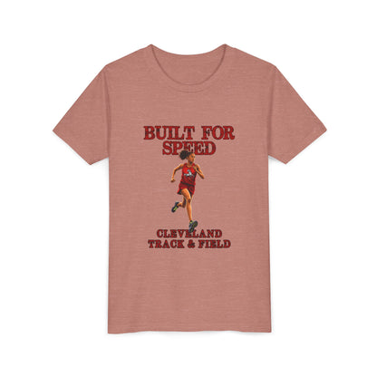 Youth Girls Tee 1 — "Built for Speed" Cleveland Track & Field Runner