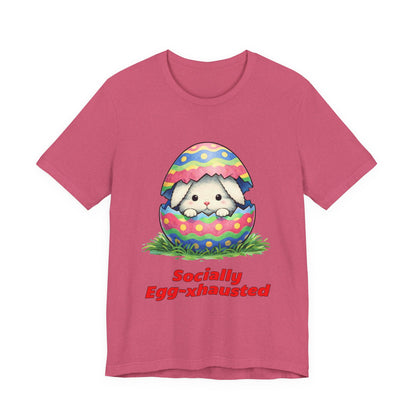 Socially Egg-xhausted - Easter Bunny T-Shirt