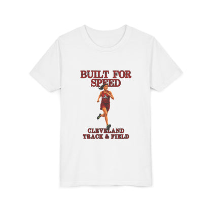 Youth Girls Tee 2 — "Built For Speed" Cleveland Track & Field Running Shirt